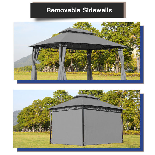 FDW Outdoor UV Protection Gazebo Tent 13.2 Ft. Metal Patio Gazebo